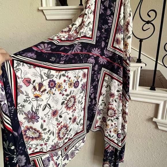 NANETTE LEPORE Floral Print V-Neck Asymmetrical Slip-on Maxi Dress, size 10 - Picture 8 of 8